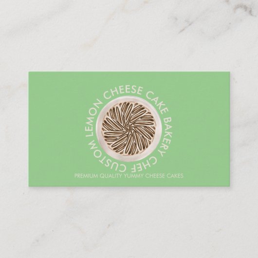Carte De Visite Green Bakery Cake Pastry Chocolate cheesecake (Devant)