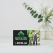 Carte De Visite Green Black Moderne Parking de la pelouse (Debout devant)