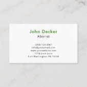 Carte De Visite Green Black Moderne Parking de la pelouse (Dos)