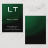 Carte De Visite Green Black Professional moderne Vertical Special (Devant / Derrière)