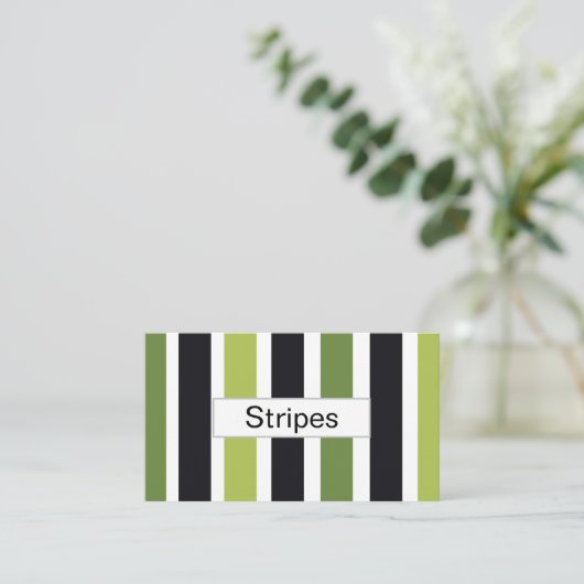 Carte De Visite Green Black Stripes (Debout devant)