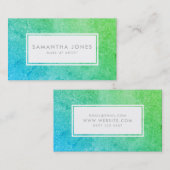 Carte De Visite Green Blue Ombre Sparkle Parties scintillant Make (Devant / Derrière)