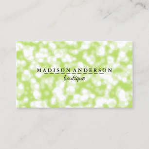 Carte De Visite Green Bokeh Parties scintillant Artiste de maquill
