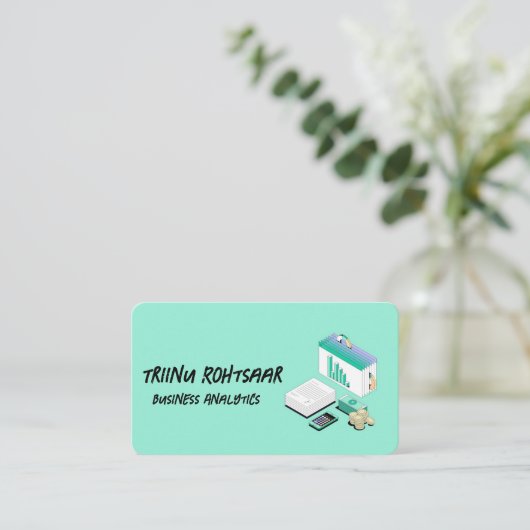 Carte De Visite Green Business Analytics (Debout devant)