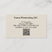 Carte De Visite Green Circular Saw QR Code Woodworking Crafsman (Dos)