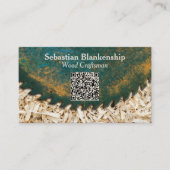 Carte De Visite Green Circular Saw QR Code Woodworking Crafsman (Devant)