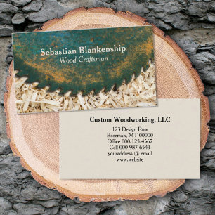 Carte De Visite Green Circular Saw Sawdust Woodworking Craftsman