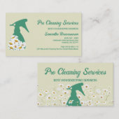 Carte De Visite Green Daisy Spray Bouteille Nettoyage jardinage (Devant / Derrière)