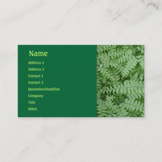 Carte de visite Green Fern (Devant)