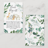 Carte De Visite Green Foliage Safari Animaux Demande de réservatio (Devant / Derrière)