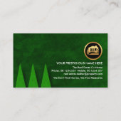 Carte De Visite Green Forest Trees Gold Home Paysage jardinier (Dos)