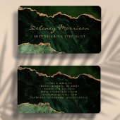 Carte De Visite Green Gold Agate Microblading Rounded
