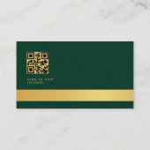 Carte De Visite Green Gold QR Code Luxury Real Estate Agent (Dos)