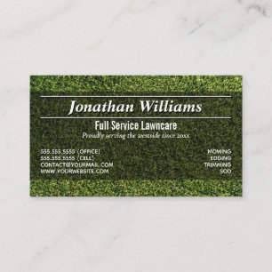 Carte De Visite Green Grass Simple Lawncare ou Landscaping