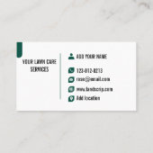 Carte De Visite Green Grass Yard Lawn Care Mowing Landscaping (Dos)