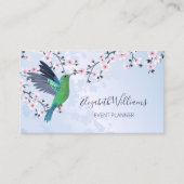 Carte De Visite Green Hummingbird Pink Cherry (Devant)