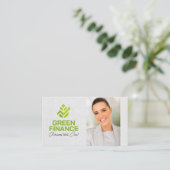 Carte De Visite Green Investing Logo | Financial Advisor (Debout devant)