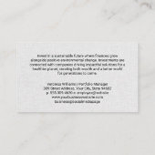 Carte De Visite Green Investing Logo | Financial Advisor (Dos)