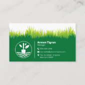 Carte De Visite Green Landscaping Garderer Mowing (Dos)