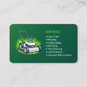 Carte De Visite Green Lawn Service and Maintenance Professional (Dos)
