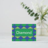 Carte De Visite Green Lime Green Diamond À damiers Motif (Debout devant)