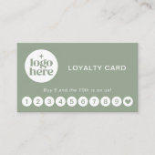 Carte De Visite Green Logo Modern Professional Loyalty Card (Devant)