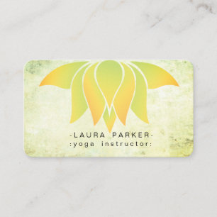 Carte De Visite Green Lotus Flower Nature Yoga Méditation
