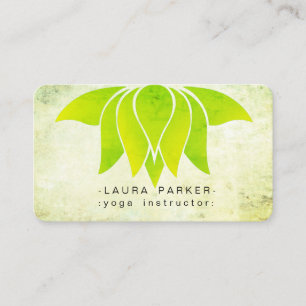Carte De Visite Green Lotus Flower Nature Yoga Méditation
