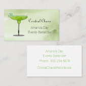 Carte De Visite Green Martini Glass with Fruit Business Card (Devant / Derrière)