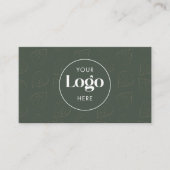 Carte De Visite Green Minimalist Botanical Custom Logo QR Code (Devant)