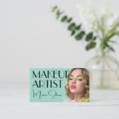 Carte De Visite Green mint tone makeup artist (Debout devant)