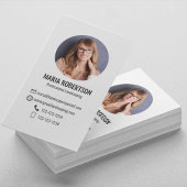 Carte De Visite Green Modern Business Photo QR Code Business Card