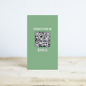 Carte De Visite Green Modern Business QR Code Photo