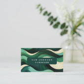 Carte De Visite Green Modern Nature Gardener Landscape (Debout devant)