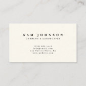 Carte De Visite Green Modern Nature Gardener Landscape (Dos)