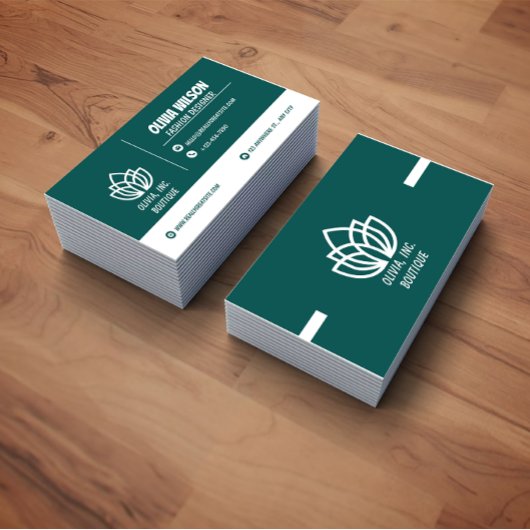 Carte De Visite Green Modern QR Code Business Card