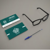 Carte De Visite Green Modern QR Code Business Card