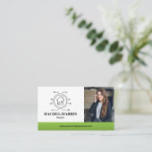 Carte De Visite Green Modern Real Estate Agent Photo (Debout devant)