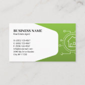 Carte De Visite Green Modern Real Estate Agent Photo (Dos)