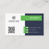 Carte De Visite Green Modern Simple Professional Code QR Scannable (Dos)