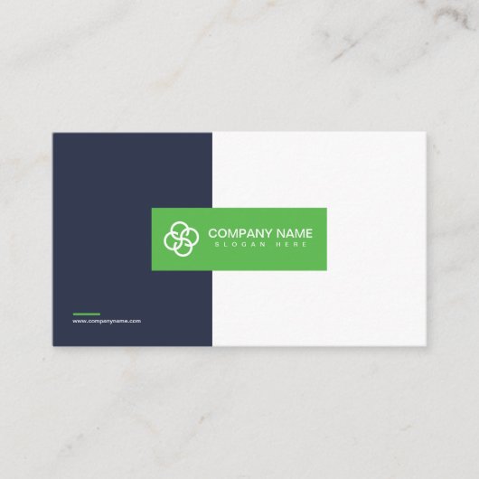 Carte De Visite Green Modern Simple Professional Code QR Scannable (Devant)