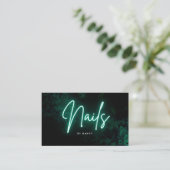 Carte De Visite Green Neon Nail Artiste Nail Tech (Debout devant)