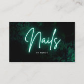 Carte De Visite Green Neon Nail Artiste Nail Tech (Devant)