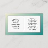 Carte de visite Green Ombre de Balloon à air chaud (Dos)