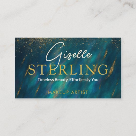 Carte De Visite Green Opal Stone QR Code (Devant)