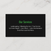 Carte De Visite Green Orange Lawn Care Landscaping Services (Dos)