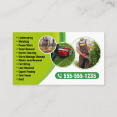 Carte De Visite Green Orange Lawn Service & Landscaping (Dos)