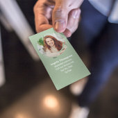 Carte De Visite Green Photo QR Code Connect with Me Business