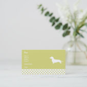 Carte de visite Green Polka Dot Dachshund (Debout devant)
