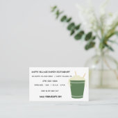 Carte De Visite Green Ramen Noodles Restaurant Custom (Debout devant)